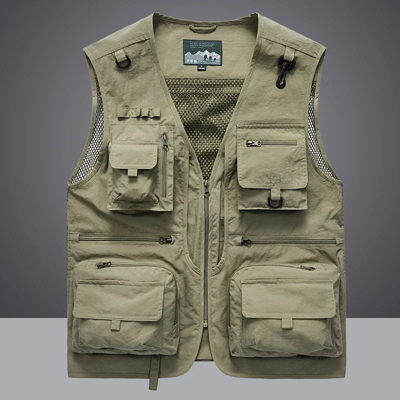 Leather Work Vest - Nam Mùa Hè Chất Dỡ Áo
