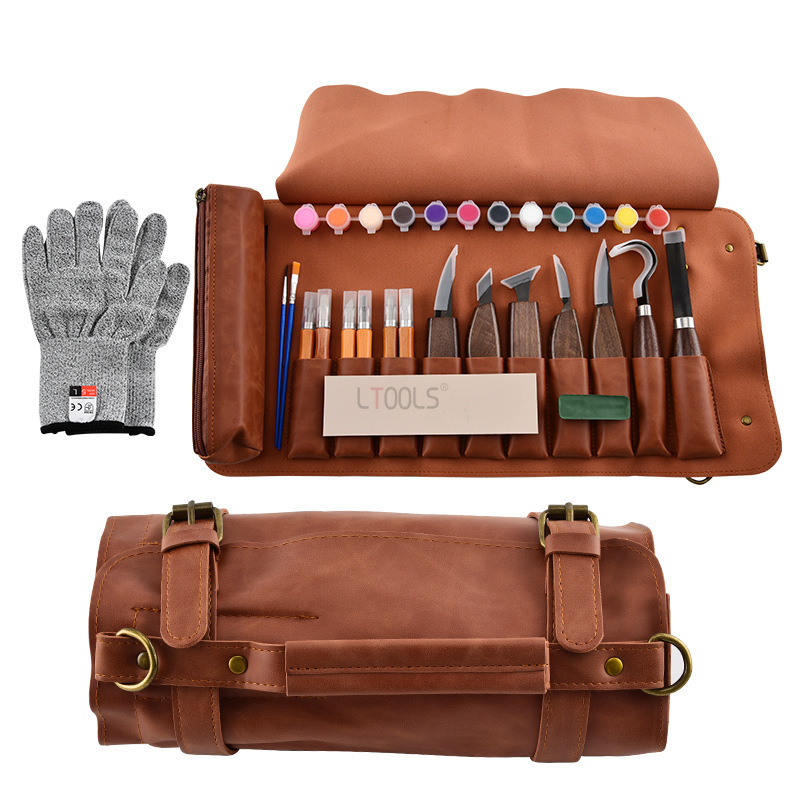 Beginner Leatherwork Kit - Wood Carving Kit Deluxe Handmade Whittling