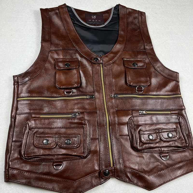 Cowhide Genuine Leather Vest W - đánh giá và giá Leather Work Vest