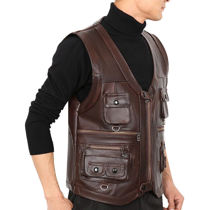 Cowhide Genuine Leather Vest W - đánh giá và giá Leather Work Vest
