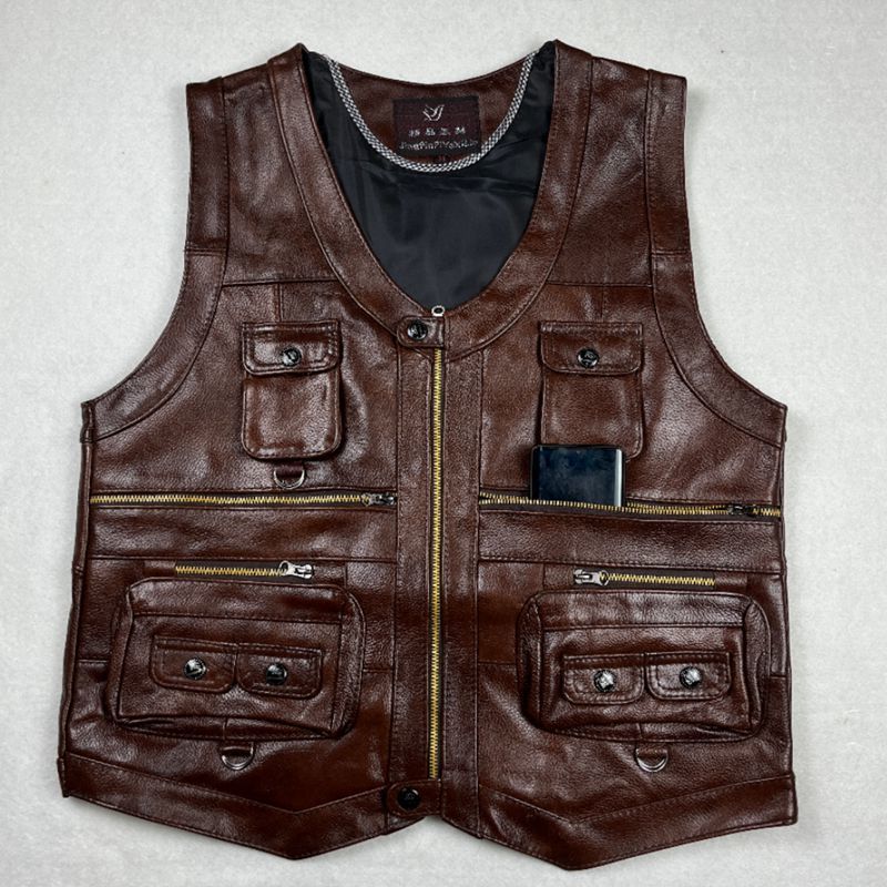 Cowhide Genuine Leather Vest W - đánh giá và giá Leather Work Vest
