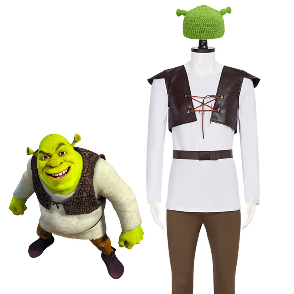 Shrek Cosplay Costumes Green H - đánh giá và giá Leather Work Vest