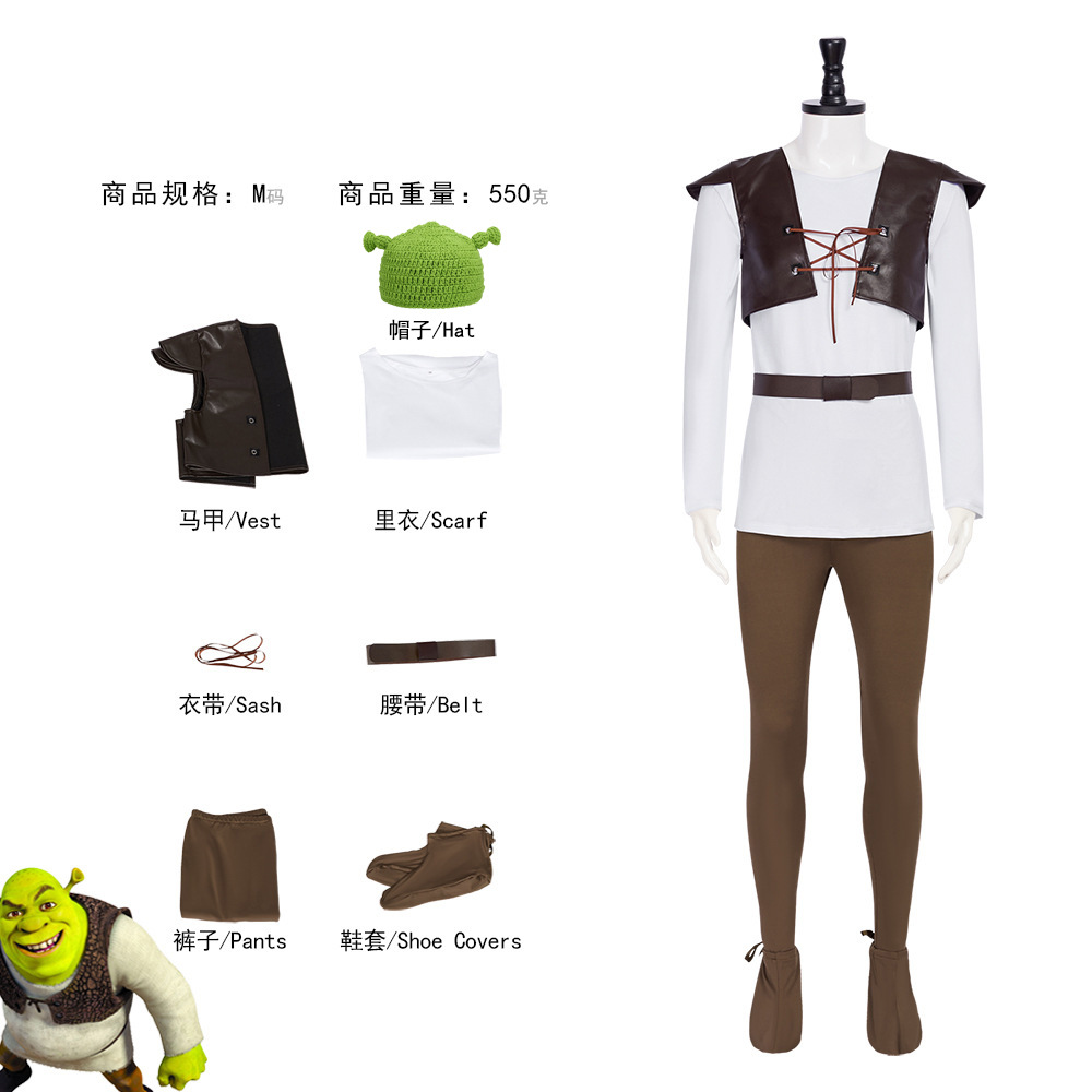 Shrek Cosplay Costumes Green H - đánh giá và giá Leather Work Vest