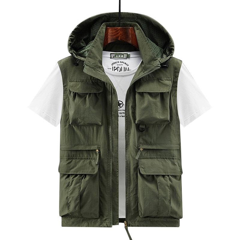 Men Casual Vest Multi Pocket W - đánh giá và giá Leather Work Vest