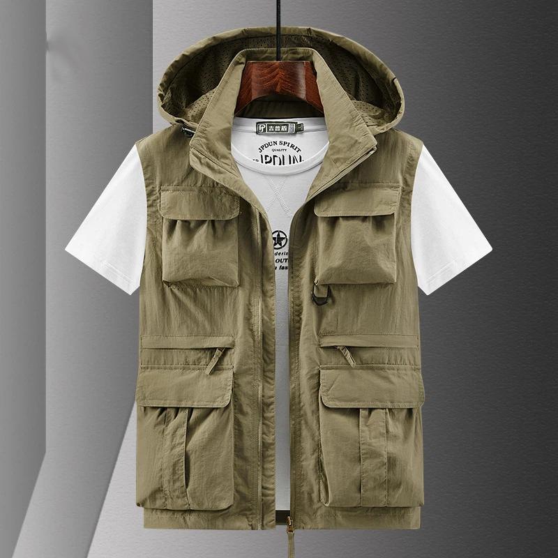 Men Casual Vest Multi Pocket W - đánh giá và giá Leather Work Vest