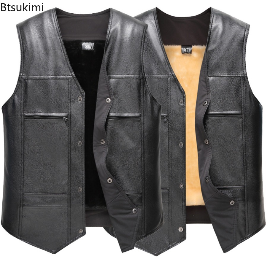 Autumn Winter New Men's Leathe - đánh giá và giá Leather Work Vest