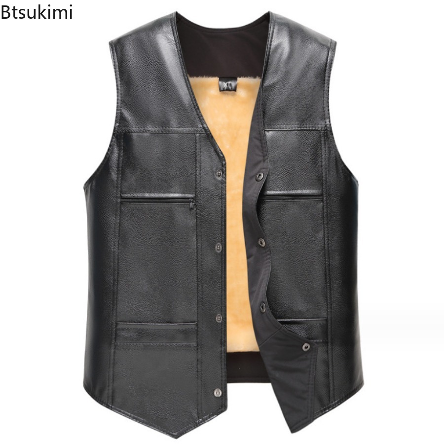 Autumn Winter New Men's Leathe - đánh giá và giá Leather Work Vest