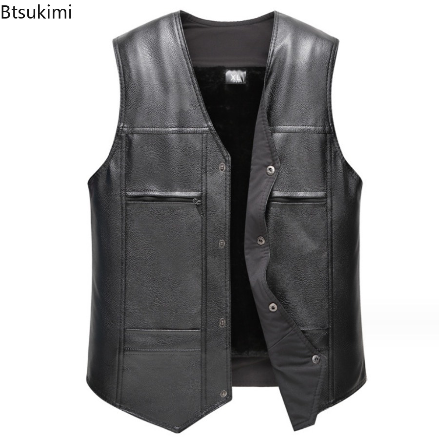Autumn Winter New Men's Leathe - đánh giá và giá Leather Work Vest