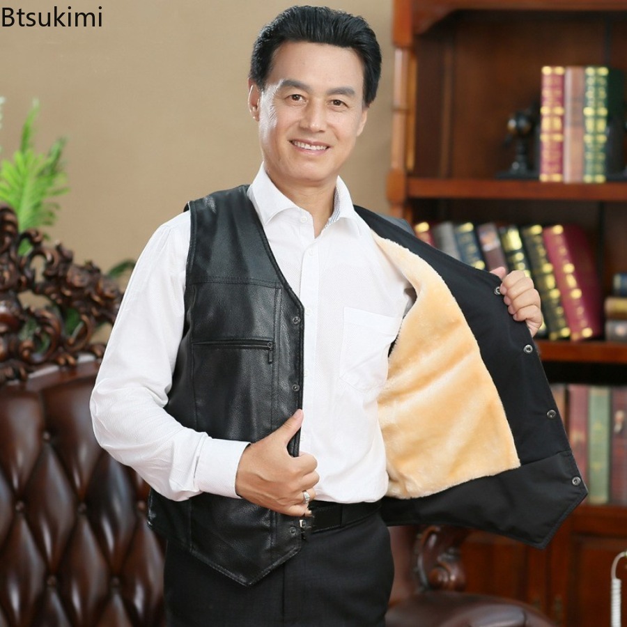 Autumn Winter New Men's Leathe - đánh giá và giá Leather Work Vest