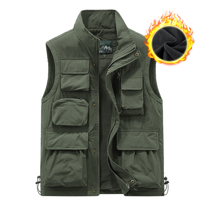 Men Winter Outdoor Fleece Wais - đánh giá và giá Leather Work Vest