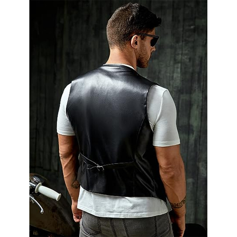 New Simple Men's PU Slim-fit L - đánh giá và giá Leather Work Vest
