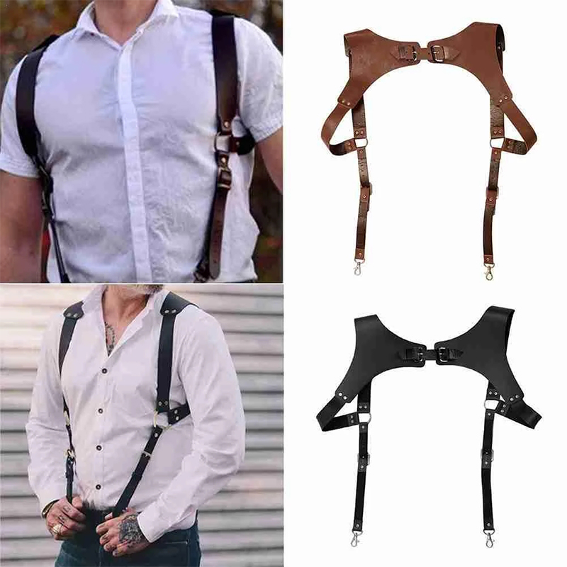 Men's Suspenders Belts New Fas - đánh giá và giá Leather Work Harness
