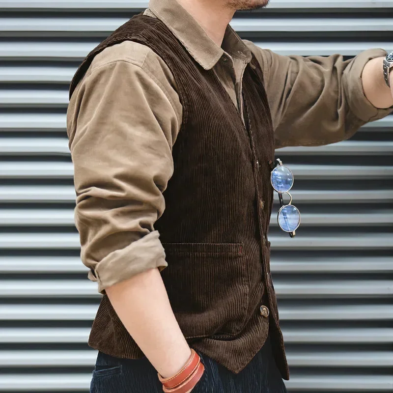 Workwear American Retro Vest f - đánh giá và giá Leather Work Vest