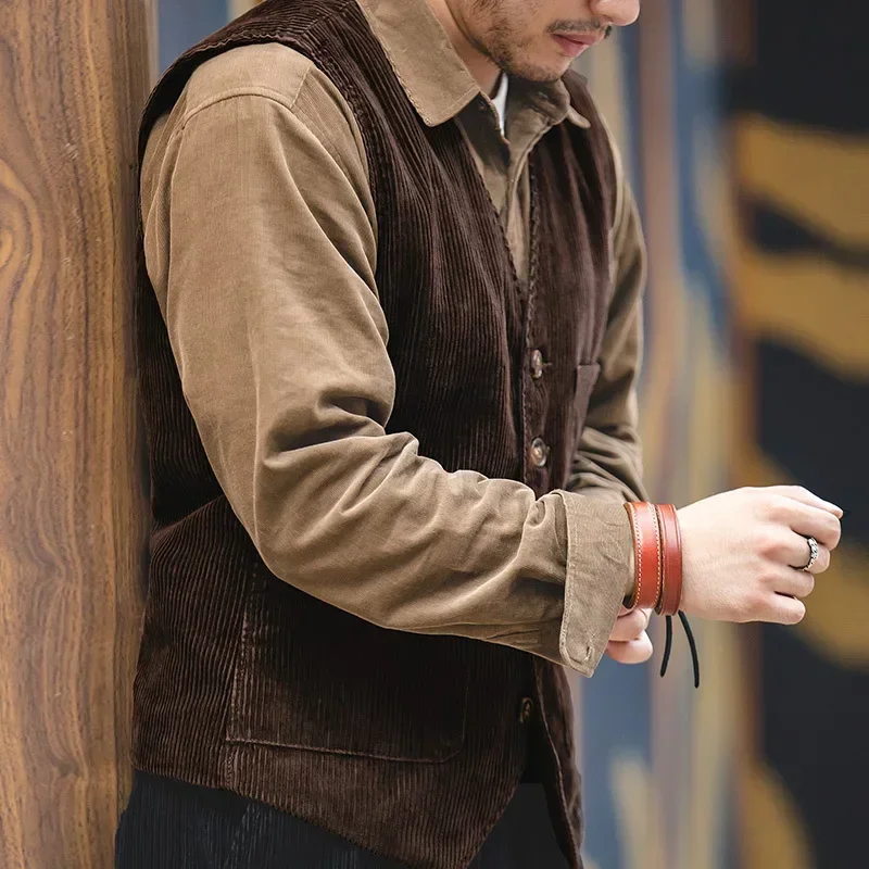 Workwear American Retro Vest f - đánh giá và giá Leather Work Vest